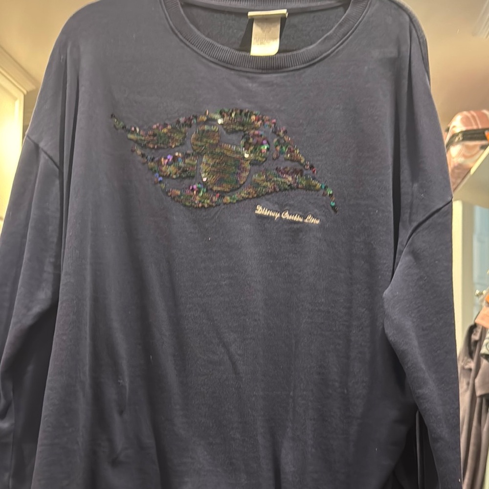 Disney Navy Sweatshirt with Sequin Design
